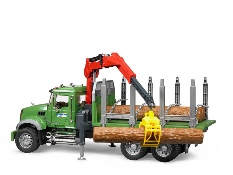 Bruder MACK Granit Přepravník na dřevo s hydraulickou rukou 1:16